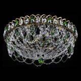 Люстра Хрустальный Каскад Ажур под бронзу Зеленая в Сочи