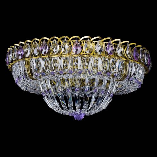 Люстра Кольцо Классика Пластинка фиолетовая под бронзу в Сочи Гусь Хрустальный