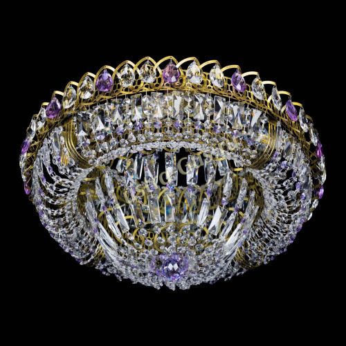 Люстра Кольцо Классика Пластинка фиолетовая под бронзу в Сочи Гусь Хрустальный