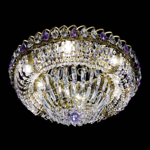 Люстра Кольцо Классика Пластинка фиолетовая под бронзу в Сочи Гусь Хрустальный