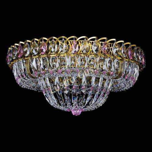 Люстра Кольцо Классика Пластинка розовая под бронзу в Сочи Гусь Хрустальный