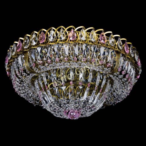 Люстра Кольцо Классика Пластинка розовая под бронзу в Сочи Гусь Хрустальный