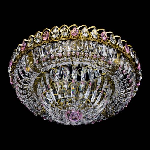 Люстра Кольцо Классика Пластинка розовая под бронзу в Сочи Гусь Хрустальный