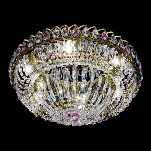 Люстра Кольцо Классика Пластинка розовая под бронзу в Сочи Гусь Хрустальный