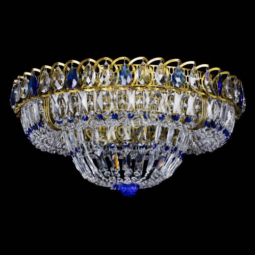 Люстра Кольцо Классика Пластинка синяя под бронзу в Сочи Гусь Хрустальный