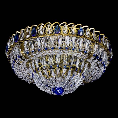 Люстра Кольцо Классика Пластинка синяя под бронзу в Сочи Гусь Хрустальный