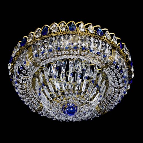 Люстра Кольцо Классика Пластинка синяя под бронзу в Сочи Гусь Хрустальный