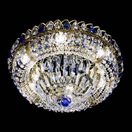 Люстра Кольцо Классика Пластинка синяя под бронзу в Сочи Гусь Хрустальный