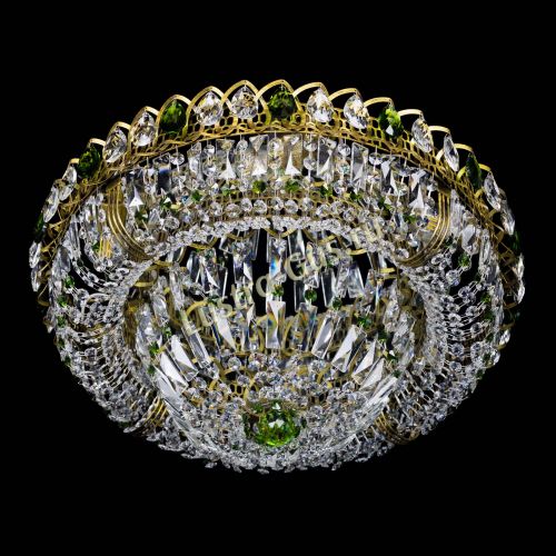Люстра Кольцо Классика Пластинка зеленая под бронзу в Сочи Гусь Хрустальный