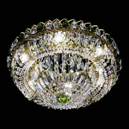 Люстра Кольцо Классика Пластинка зеленая под бронзу в Сочи Гусь Хрустальный