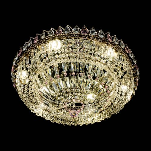 Люстра Кольцо Классика Пластинка розовая в Сочи Гусь Хрустальный