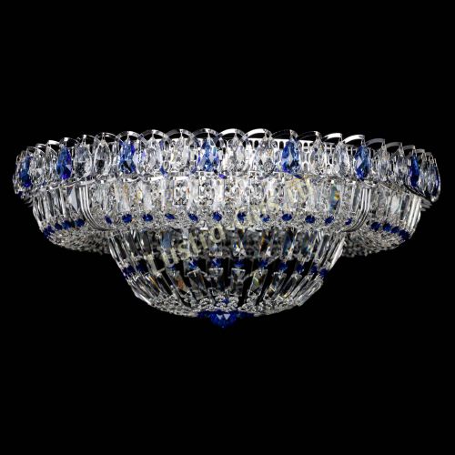 Люстра Кольцо Пластинка 600 мм синяя в Сочи Гусь Хрустальный