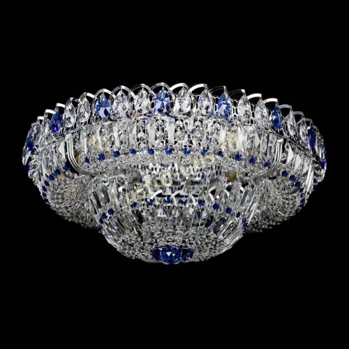 Люстра Кольцо Пластинка 600 мм синяя в Сочи Гусь Хрустальный