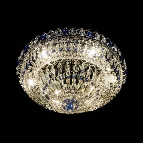 Люстра Кольцо Пластинка 600 мм синяя в Сочи Гусь Хрустальный