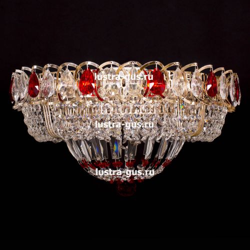 Люстра Кольцо Классика красная в Сочи Гусь Хрустальный