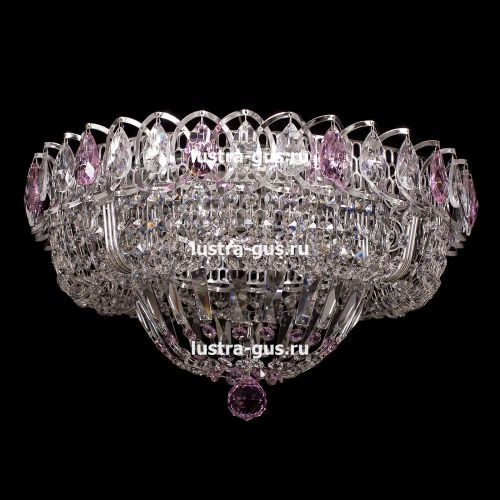 Люстра Кольцо Классика розовая в Сочи Гусь Хрустальный