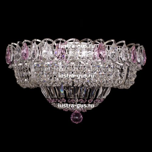 Люстра Кольцо Классика розовая в Сочи Гусь Хрустальный