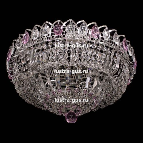 Люстра Кольцо Классика розовая в Сочи Гусь Хрустальный