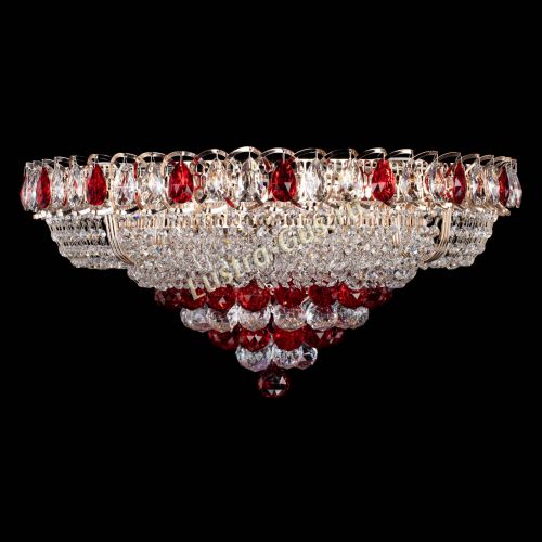 Люстра Кольцо пирамида шар 40 мм красная в Сочи Гусь Хрустальный