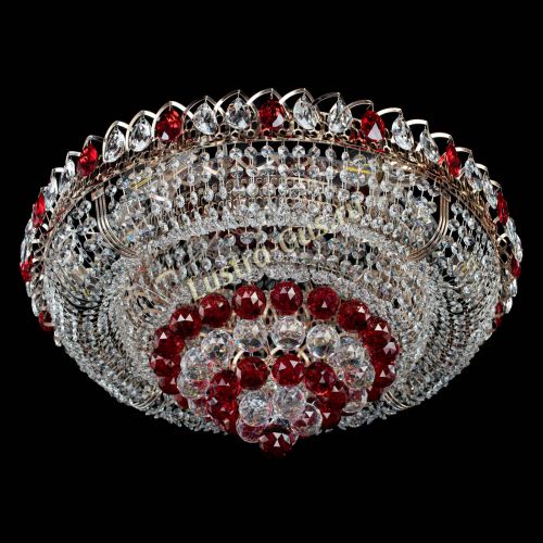 Люстра Кольцо пирамида шар 40 мм красная в Сочи Гусь Хрустальный