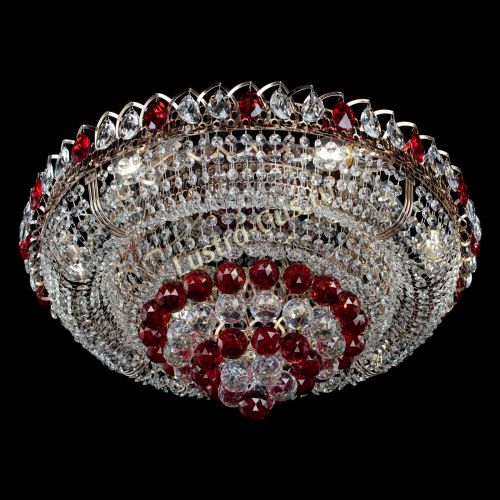 Люстра Кольцо пирамида шар 40 мм красная в Сочи Гусь Хрустальный