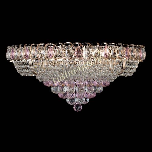 Люстра Кольцо пирамида шар 40 мм розовая в Сочи Гусь Хрустальный