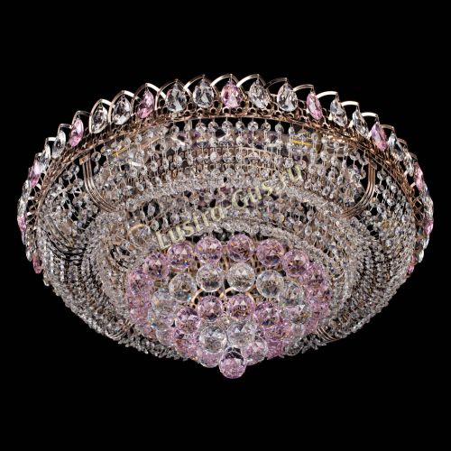 Люстра Кольцо пирамида шар 40 мм розовая в Сочи Гусь Хрустальный