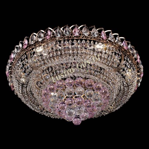 Люстра Кольцо пирамида шар 40 мм розовая в Сочи Гусь Хрустальный