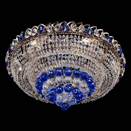 Люстра Кольцо пирамида шар 40 мм синяя в Сочи Гусь Хрустальный