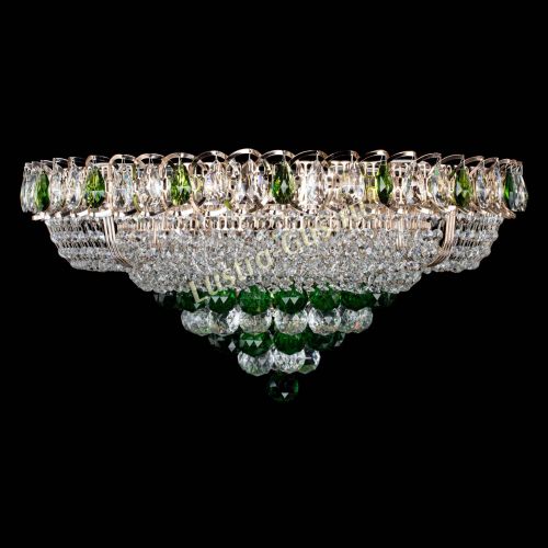 Люстра Кольцо пирамида шар 40 мм зеленая в Сочи Гусь Хрустальный