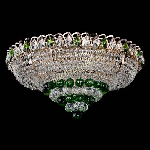 Люстра Кольцо пирамида шар 40 мм зеленая в Сочи Гусь Хрустальный