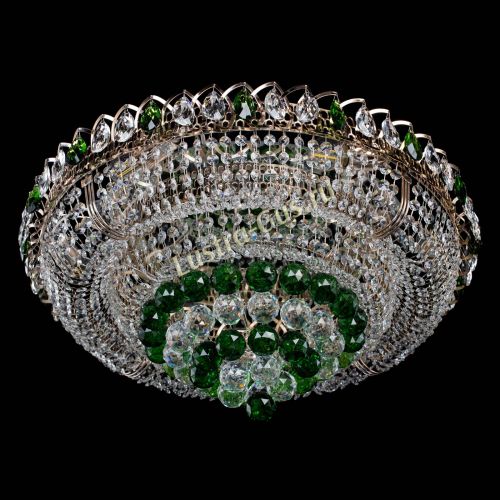 Люстра Кольцо пирамида шар 40 мм зеленая в Сочи Гусь Хрустальный