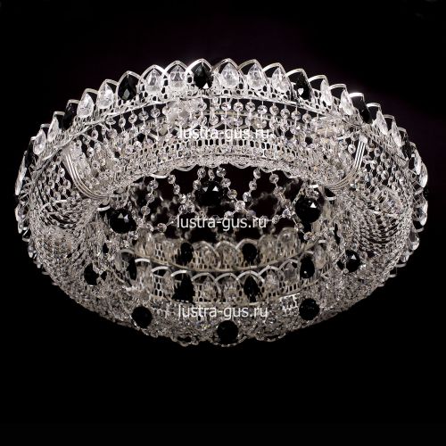 Люстра Кольцо Снежинка черная в Сочи Гусь Хрустальный