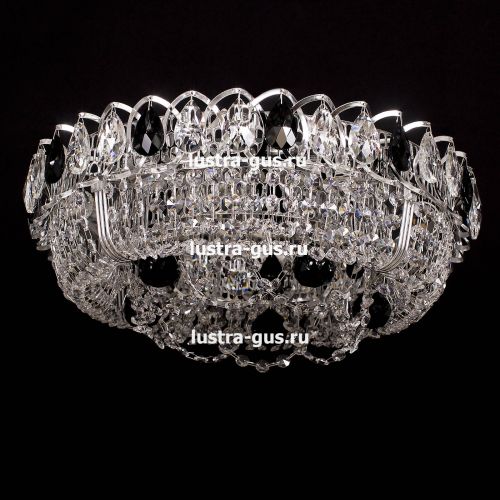 Люстра Кольцо Снежинка черная в Сочи Гусь Хрустальный