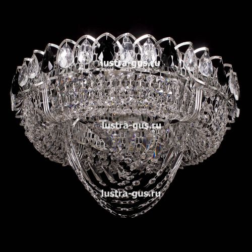 Люстра Кольцо Водоворот черная в Сочи Гусь Хрустальный