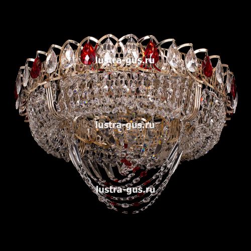 Люстра Кольцо Водоворот красная в Сочи Гусь Хрустальный