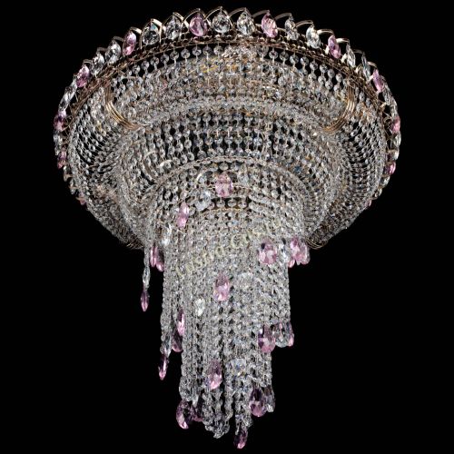 Люстра Кольцо №10 розовая в Сочи Гусь Хрустальный