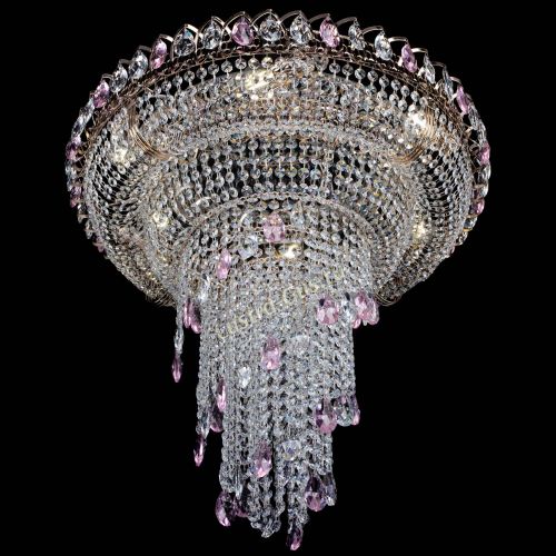 Люстра Кольцо №10 розовая в Сочи Гусь Хрустальный