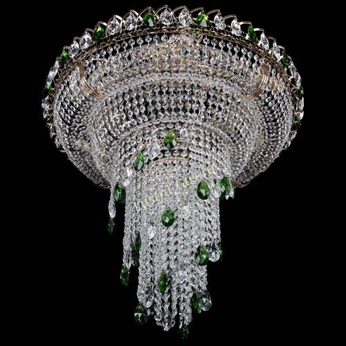 Люстра Кольцо №10 зеленая в Сочи Гусь Хрустальный
