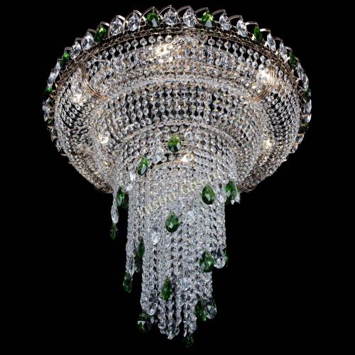Люстра Кольцо №10 зеленая в Сочи Гусь Хрустальный