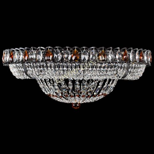 Люстра Кольцо Классика №8 Черная с чайными подвесками в Сочи Гусь Хрустальный