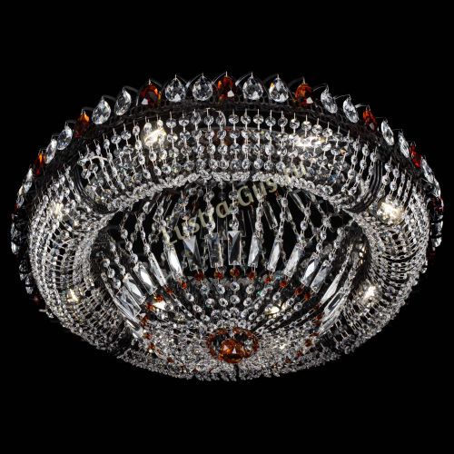 Люстра Кольцо Классика №8 Черная с чайными подвесками в Сочи Гусь Хрустальный