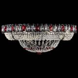 Люстра Кольцо Классика №8 Черная с красными подвесками в Сочи