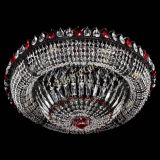 Люстра Кольцо Классика №8 Черная с красными подвесками в Сочи