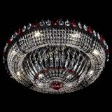 Люстра Кольцо Классика №8 Черная с красными подвесками в Сочи