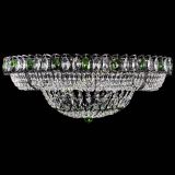 Люстра Кольцо Классика №8 Черная с зелеными подвесками в Сочи