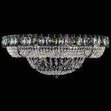 Люстра Кольцо Классика №8 Черная с зелеными подвесками в Сочи