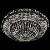 Люстра Кольцо Классика №8 Черная с зелеными подвесками в Сочи