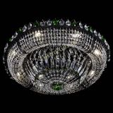 Люстра Кольцо Классика №8 Черная с зелеными подвесками в Сочи