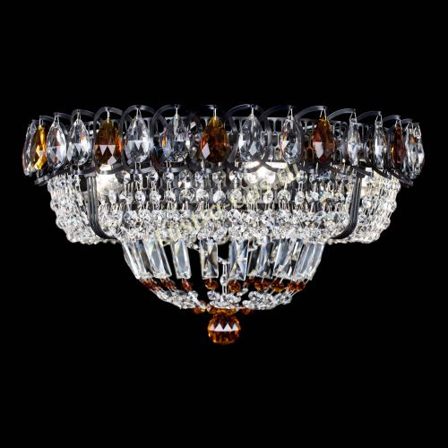 Люстра Кольцо Классика Черная с чайными подвесками в Сочи Гусь Хрустальный